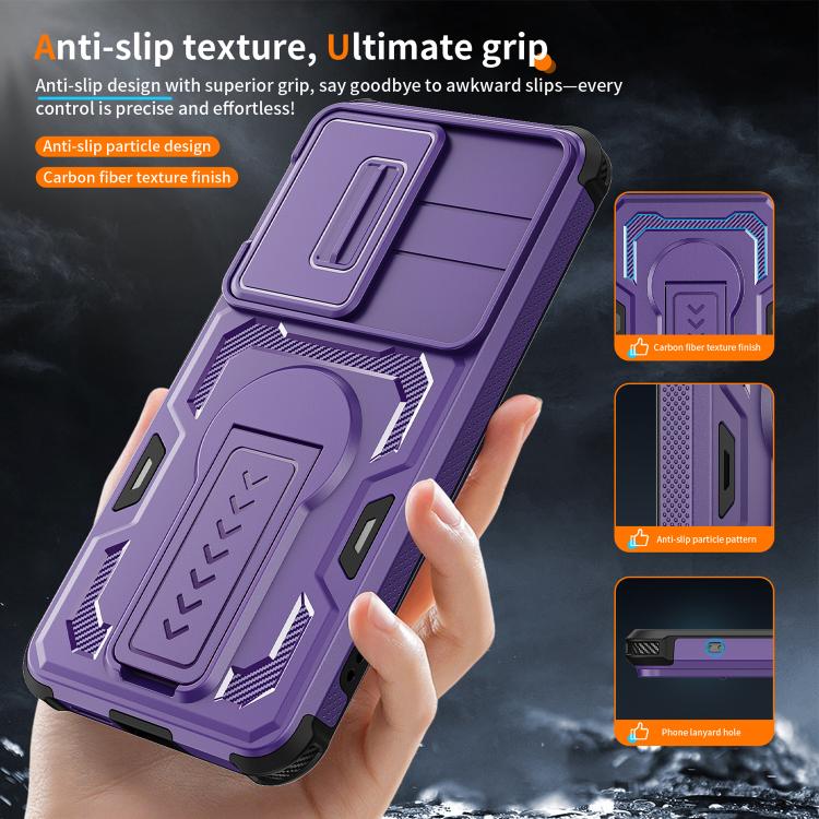 For Galaxy S26 5G Slid Camera Shield Invisible Holder PC Hybrid TPU Phone Case