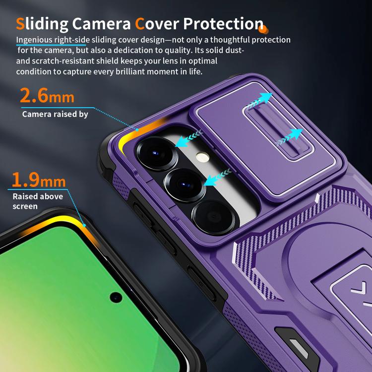 For Galaxy S26 5G Slid Camera Shield Invisible Holder PC Hybrid TPU Phone Case
