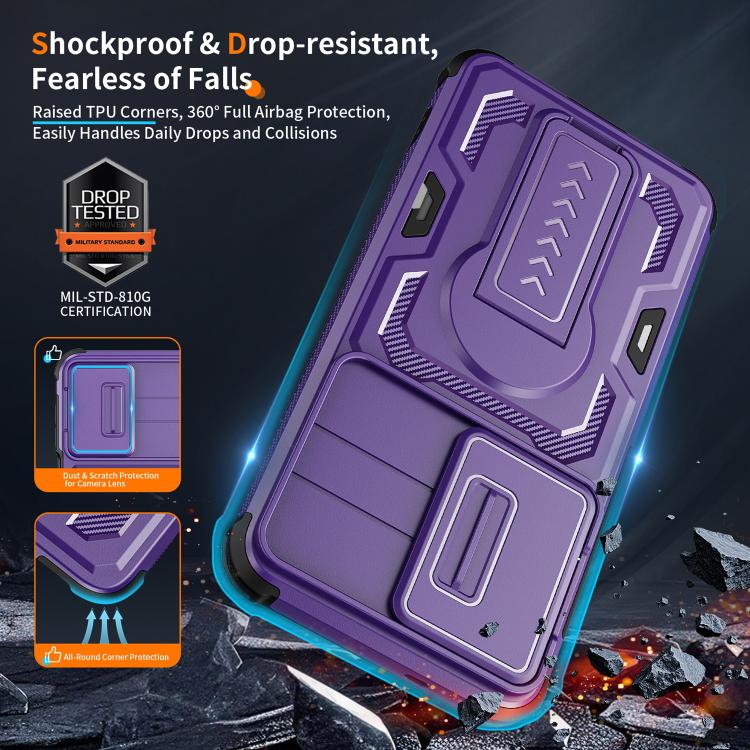For Galaxy S26 5G Slid Camera Shield Invisible Holder PC Hybrid TPU Phone Case