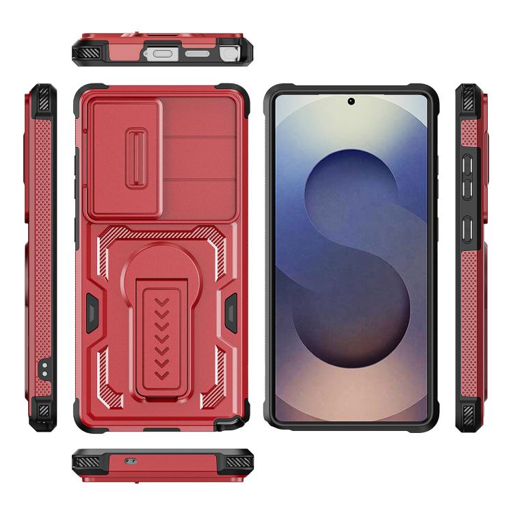 For Galaxy S25 Ultra 5G Slid Camera Shield Invisible Holder PC Hybrid TPU Phone Case
