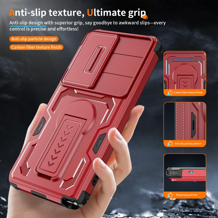 For Galaxy S25 Ultra 5G Slid Camera Shield Invisible Holder PC Hybrid TPU Phone Case