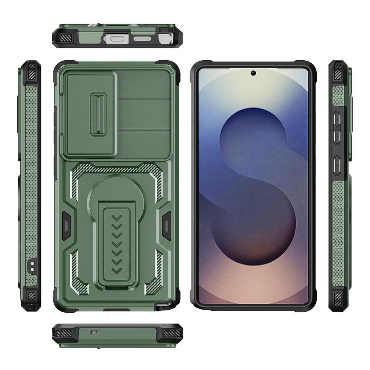 For Galaxy S25 Ultra 5G Slid Camera Shield Invisible Holder PC Hybrid TPU Phone Case