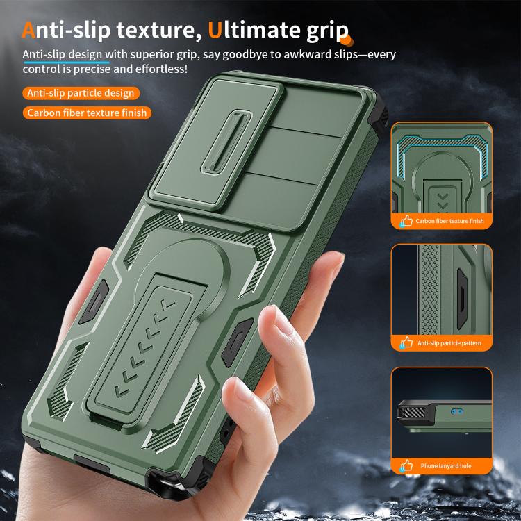 For Galaxy S25 Ultra 5G Slid Camera Shield Invisible Holder PC Hybrid TPU Phone Case