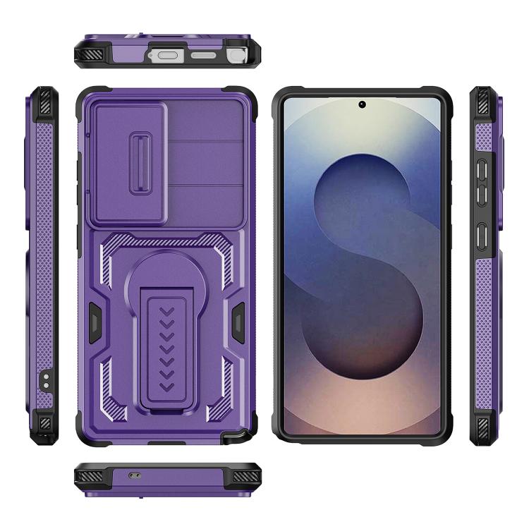 For Galaxy S25 Ultra 5G Slid Camera Shield Invisible Holder PC Hybrid TPU Phone Case