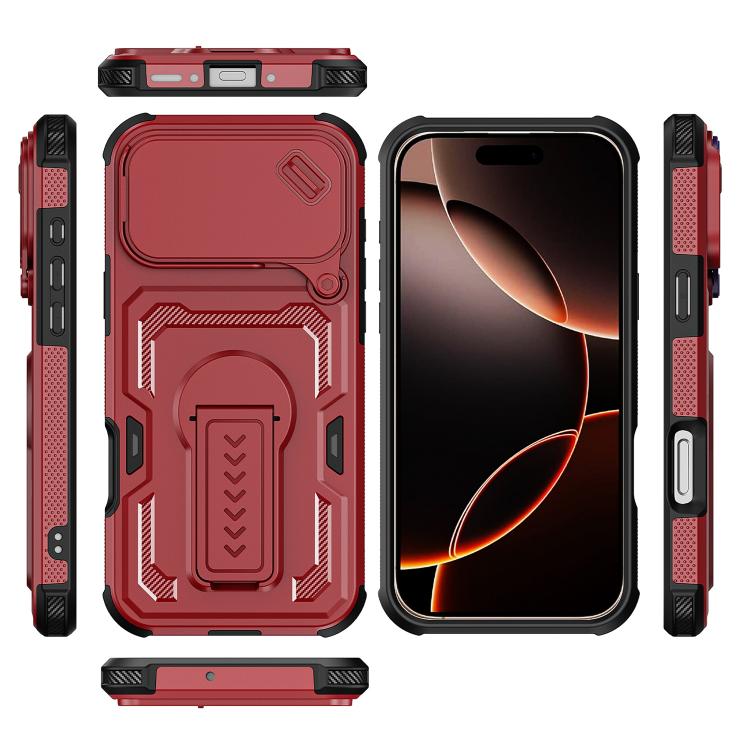 For iPhone 17 Pro Max Slid Camera Shield Invisible Holder PC Hybrid TPU Phone Case