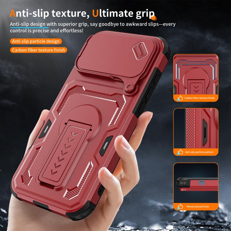 For iPhone 17 Pro Max Slid Camera Shield Invisible Holder PC Hybrid TPU Phone Case