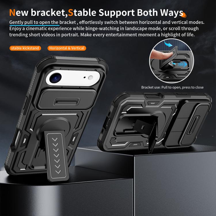 For iPhone Air Slid Camera Shield Invisible Holder PC Hybrid TPU Phone Case