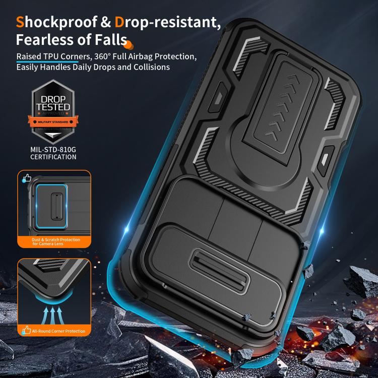 For iPhone Air Slid Camera Shield Invisible Holder PC Hybrid TPU Phone Case