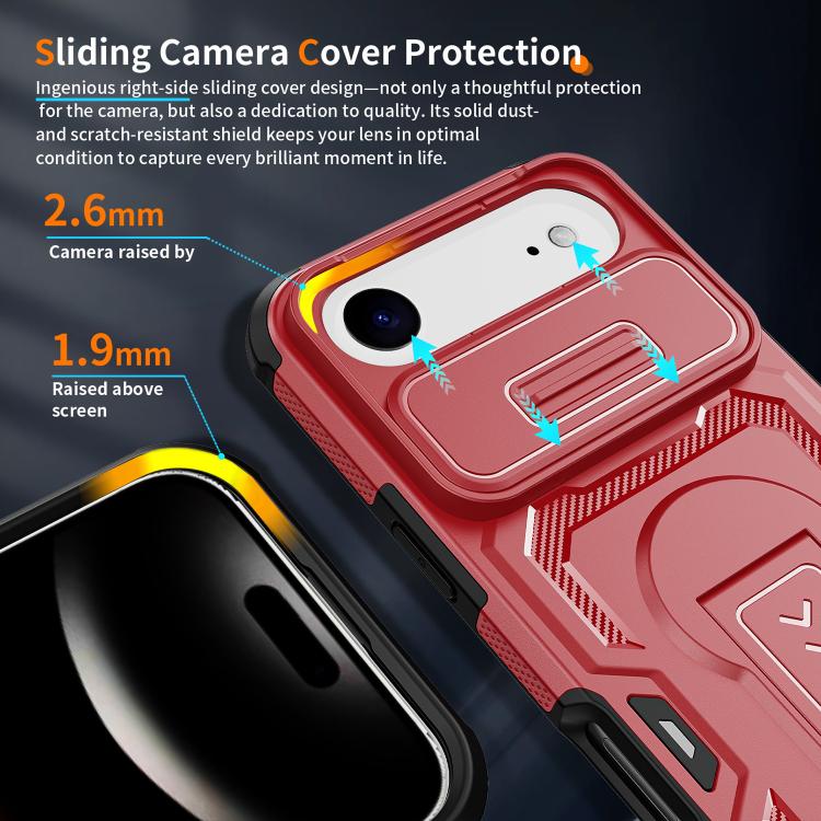 For iPhone Air Slid Camera Shield Invisible Holder PC Hybrid TPU Phone Case