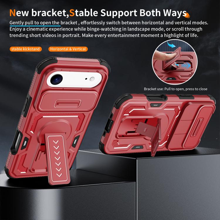 For iPhone Air Slid Camera Shield Invisible Holder PC Hybrid TPU Phone Case