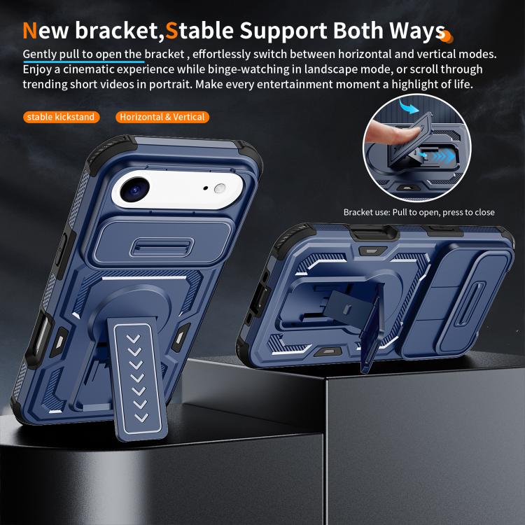 For iPhone Air Slid Camera Shield Invisible Holder PC Hybrid TPU Phone Case