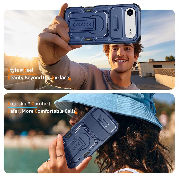 For iPhone Air Slid Camera Shield Invisible Holder PC Hybrid TPU Phone Case
