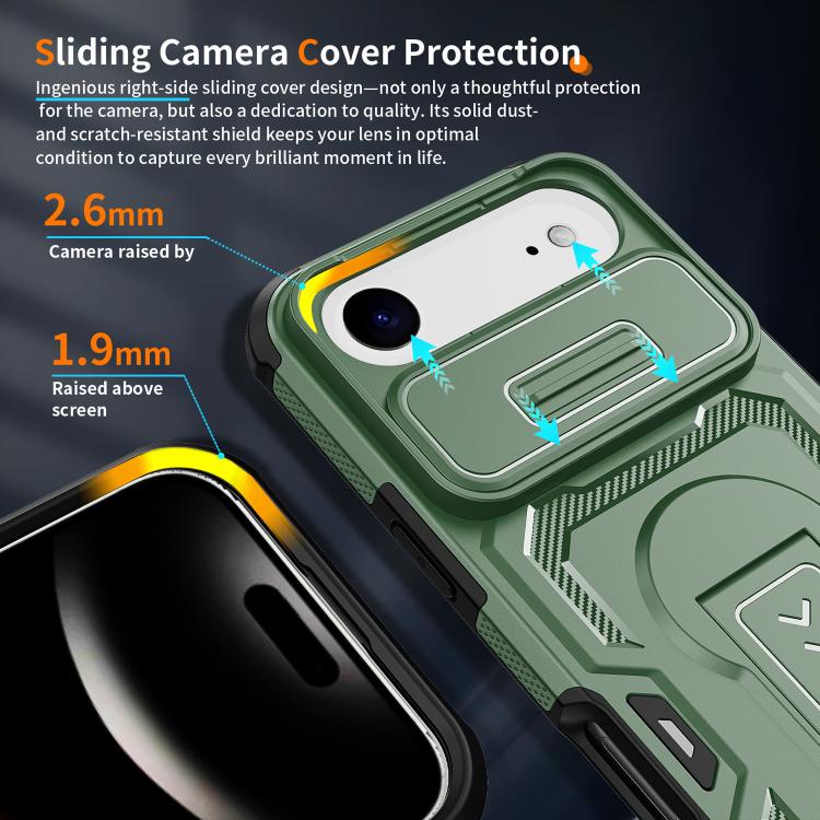 For iPhone Air Slid Camera Shield Invisible Holder PC Hybrid TPU Phone Case