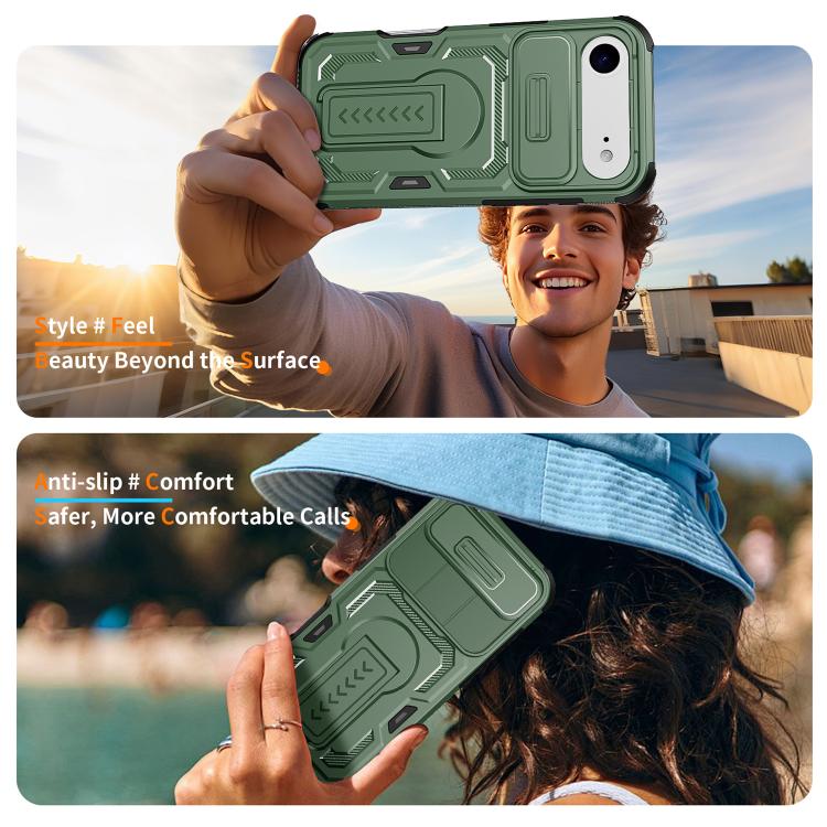 For iPhone Air Slid Camera Shield Invisible Holder PC Hybrid TPU Phone Case