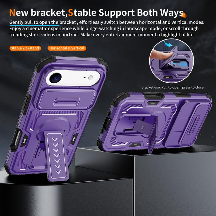 For iPhone Air Slid Camera Shield Invisible Holder PC Hybrid TPU Phone Case