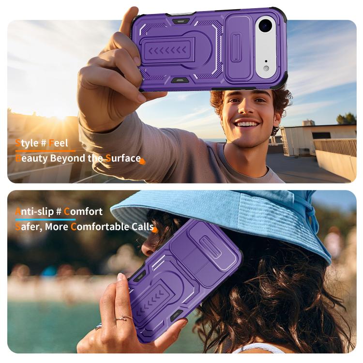 For iPhone Air Slid Camera Shield Invisible Holder PC Hybrid TPU Phone Case