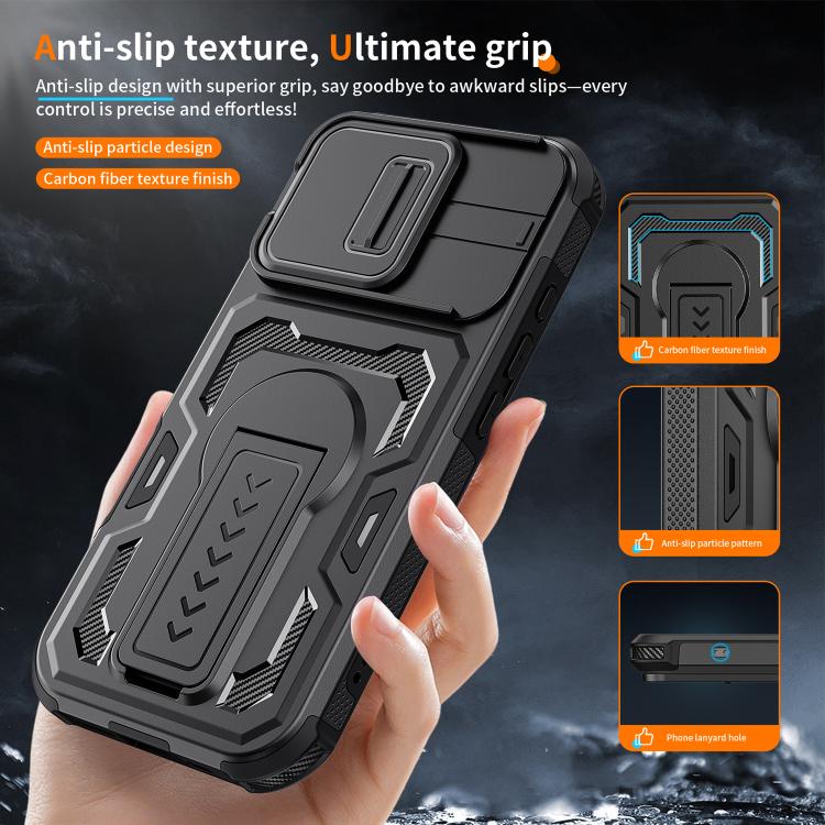 For iPhone 17 Slid Camera Shield Invisible Holder PC Hybrid TPU Phone Case