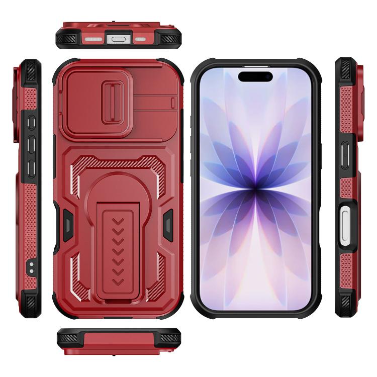 For iPhone 17 Slid Camera Shield Invisible Holder PC Hybrid TPU Phone Case