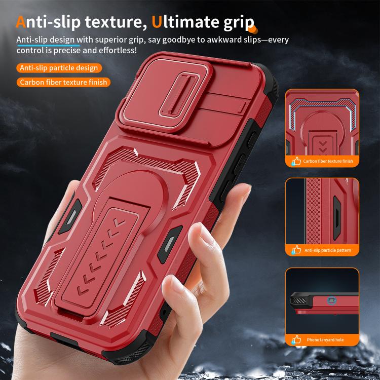 For iPhone 17 Slid Camera Shield Invisible Holder PC Hybrid TPU Phone Case