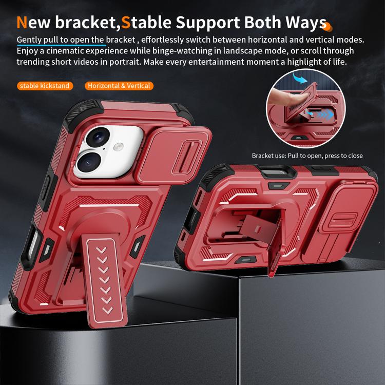 For iPhone 17 Slid Camera Shield Invisible Holder PC Hybrid TPU Phone Case