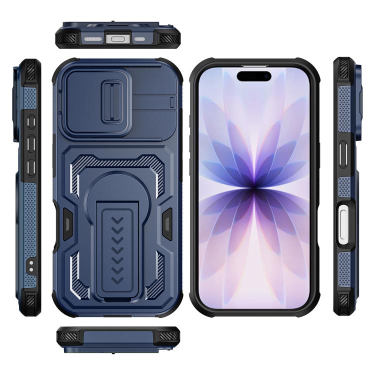 For iPhone 17 Slid Camera Shield Invisible Holder PC Hybrid TPU Phone Case