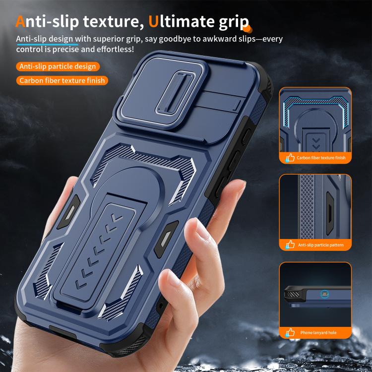 For iPhone 17 Slid Camera Shield Invisible Holder PC Hybrid TPU Phone Case
