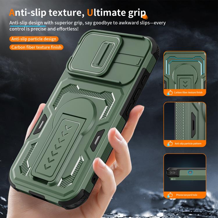 For iPhone 17 Slid Camera Shield Invisible Holder PC Hybrid TPU Phone Case