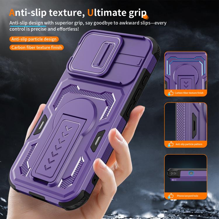 For iPhone 17 Slid Camera Shield Invisible Holder PC Hybrid TPU Phone Case