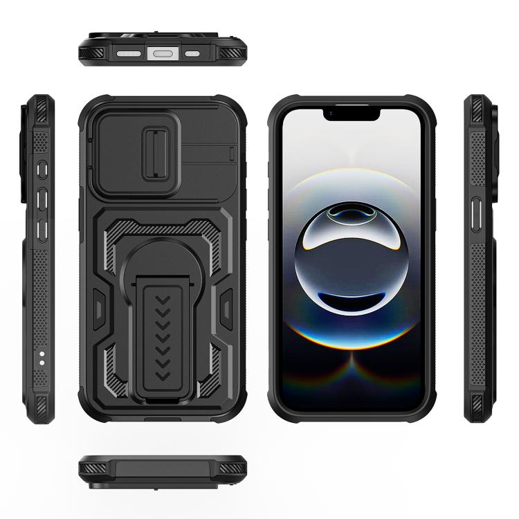 For iPhone 17e / 16e Slid Camera Shield Invisible Holder PC Hybrid TPU Phone Case
