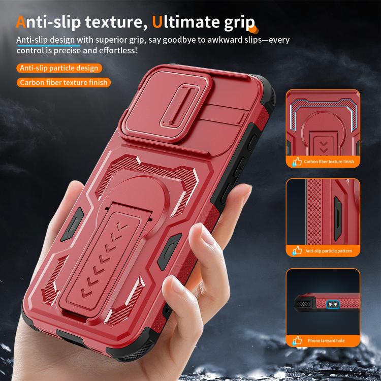 For iPhone 17e / 16e Slid Camera Shield Invisible Holder PC Hybrid TPU Phone Case