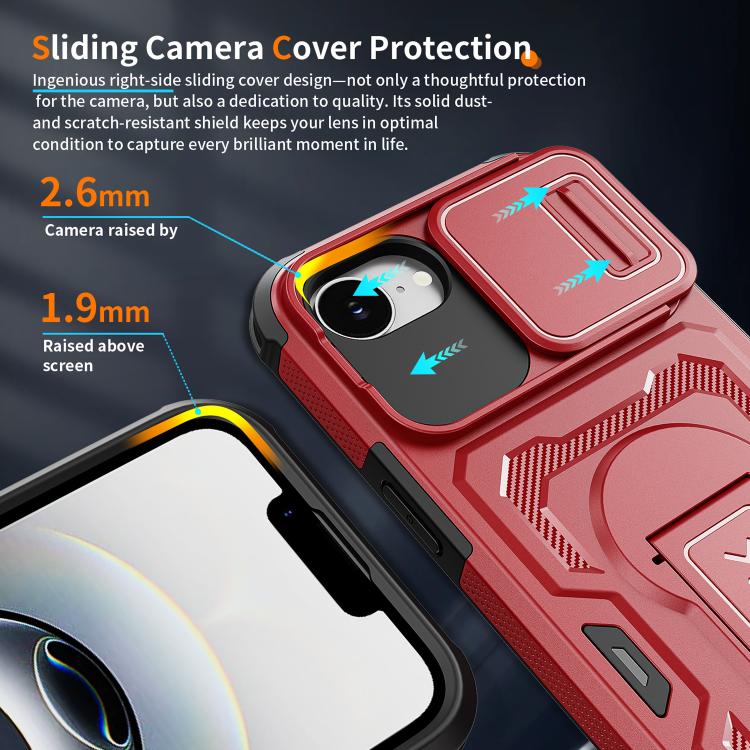For iPhone 17e / 16e Slid Camera Shield Invisible Holder PC Hybrid TPU Phone Case