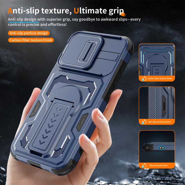 For iPhone 17e / 16e Slid Camera Shield Invisible Holder PC Hybrid TPU Phone Case