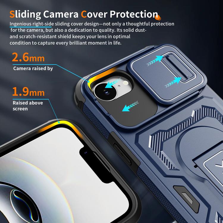 For iPhone 17e / 16e Slid Camera Shield Invisible Holder PC Hybrid TPU Phone Case