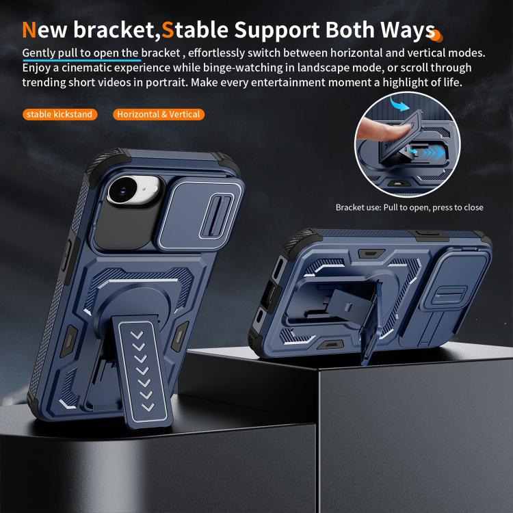 For iPhone 17e / 16e Slid Camera Shield Invisible Holder PC Hybrid TPU Phone Case