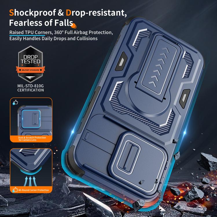 For iPhone 17e / 16e Slid Camera Shield Invisible Holder PC Hybrid TPU Phone Case