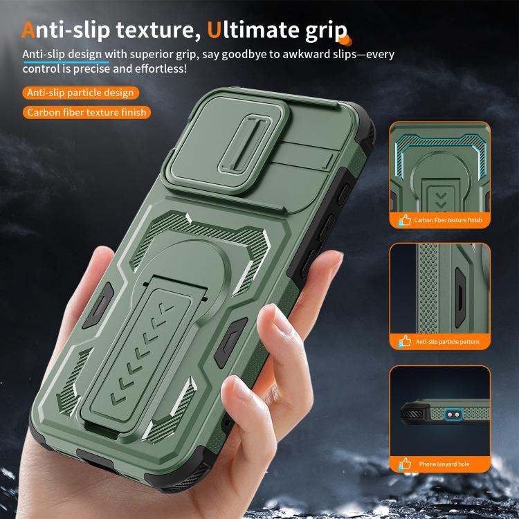 For iPhone 17e / 16e Slid Camera Shield Invisible Holder PC Hybrid TPU Phone Case