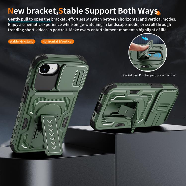 For iPhone 17e / 16e Slid Camera Shield Invisible Holder PC Hybrid TPU Phone Case