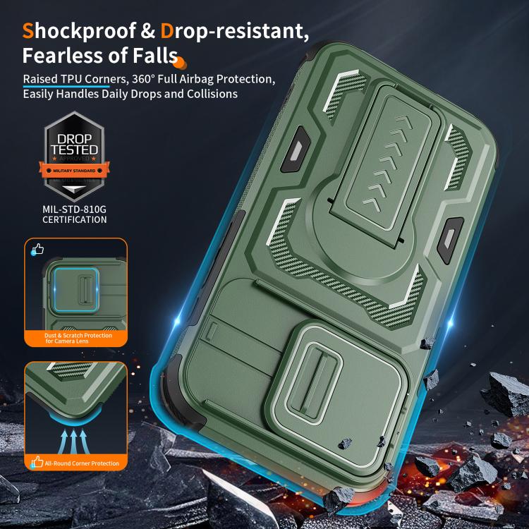 For iPhone 17e / 16e Slid Camera Shield Invisible Holder PC Hybrid TPU Phone Case