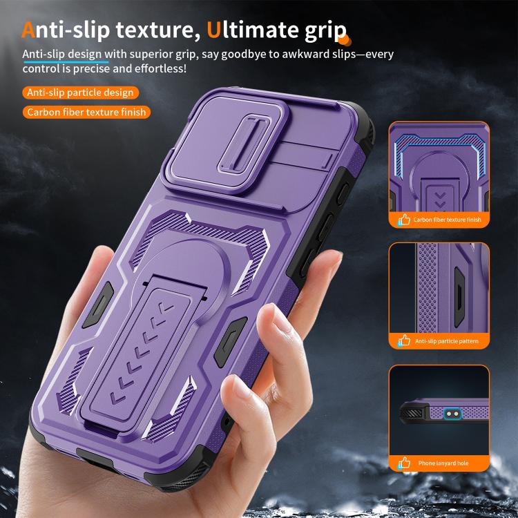 For iPhone 17e / 16e Slid Camera Shield Invisible Holder PC Hybrid TPU Phone Case