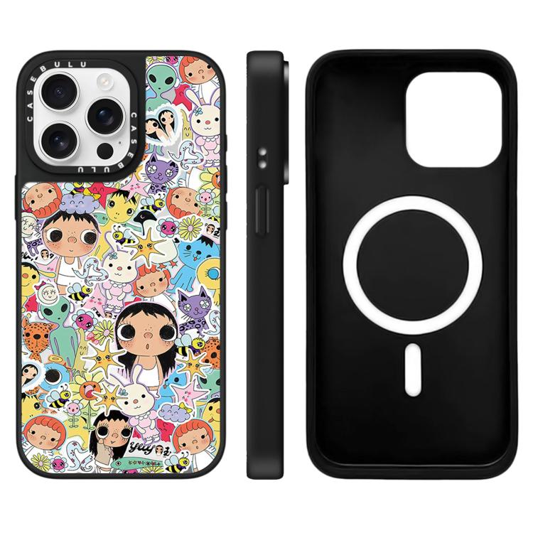 For iPhone 15 Pro Max YUY Series Pattern Mirror Magnetic Phone Case
