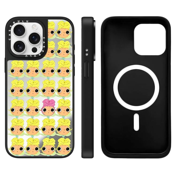 For iPhone 15 Pro Max YUY Series Pattern Mirror Magnetic Phone Case