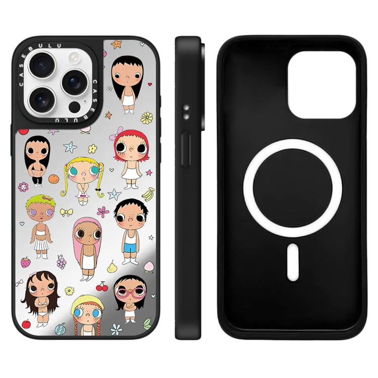 For iPhone 15 Pro YUY Series Pattern Mirror Magnetic Phone Case