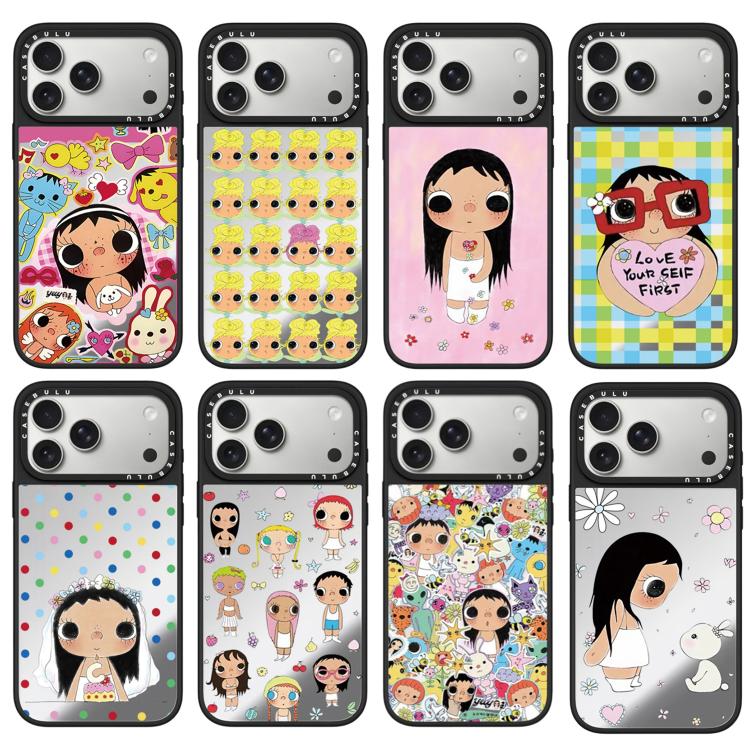 For iPhone 15 Pro Max YUY Series Pattern Mirror Magnetic Phone Case