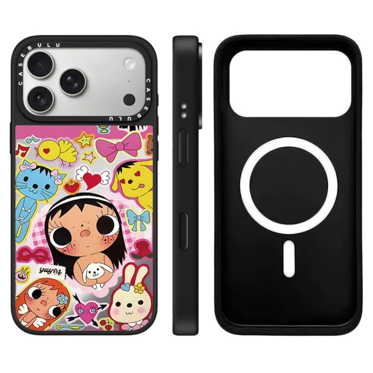 For iPhone 17 Pro Max YUY Series Pattern Camera Control Button Mirror Magnetic Phone Case