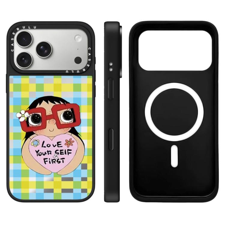 For iPhone 17 Pro Max YUY Series Pattern Camera Control Button Mirror Magnetic Phone Case