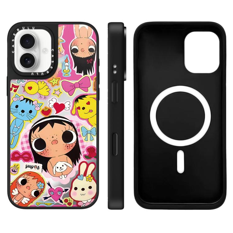 For iPhone 17 YUY Series Pattern Camera Control Button Mirror Magnetic Phone Case