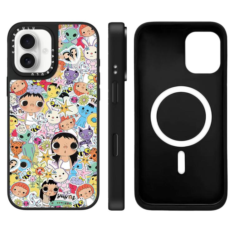 For iPhone 17 YUY Series Pattern Camera Control Button Mirror Magnetic Phone Case