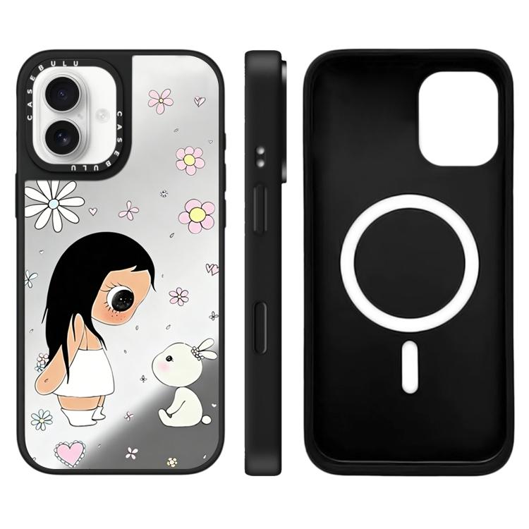 For iPhone 17 YUY Series Pattern Camera Control Button Mirror Magnetic Phone Case