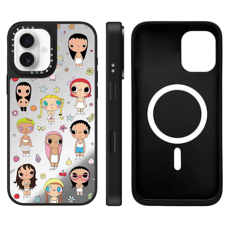 For iPhone 17 YUY Series Pattern Camera Control Button Mirror Magnetic Phone Case
