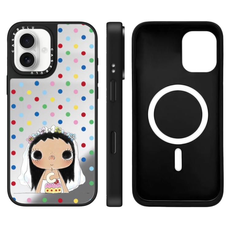 For iPhone 17 YUY Series Pattern Camera Control Button Mirror Magnetic Phone Case